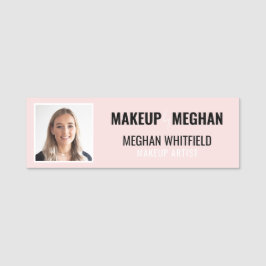 Modern logotyp foto Makeup Namn Rosa Namnbricka