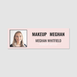 Modern logotyp foto Makeup Namn Rosa Rodnad Namnbricka
