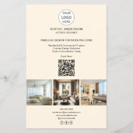 Modern Logotyp Foto QR Kräm Professionell Företag Flygblad