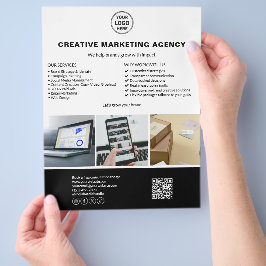 Modern Logotyp Foto QR Marknadsföring Business Reklamblad