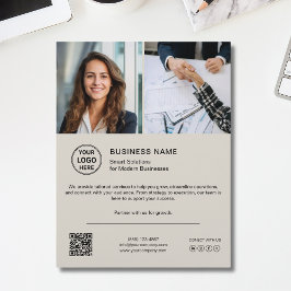 Modern Logotyp Foto QR Sociala Medier Företag Flye Reklamblad
