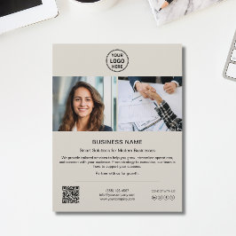 Modern Logotyp Foto QR Sociala Medier Företag Flye Reklamblad