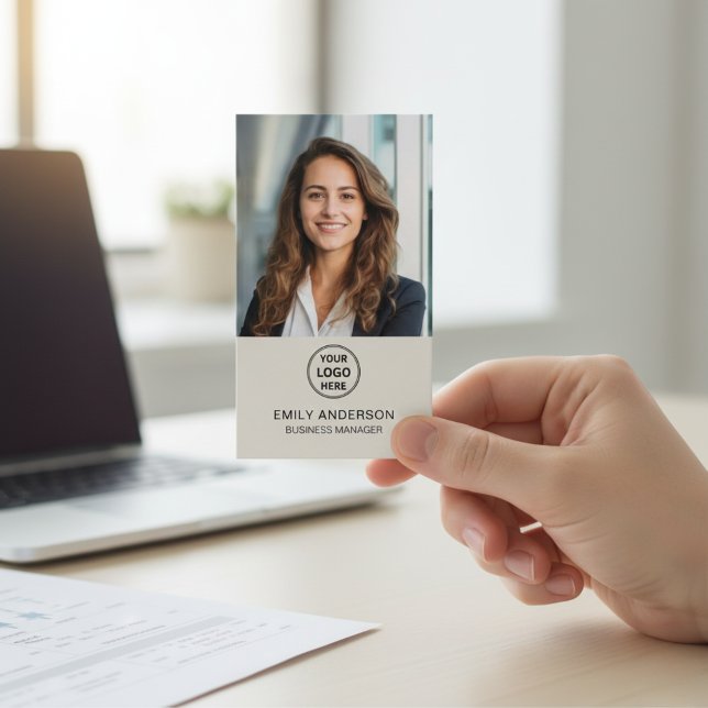 Modern Logotyp Foto QR Sociala Medier Professionel Visitkort (Modern Logo Photo QR Social Media Professional Business Card)