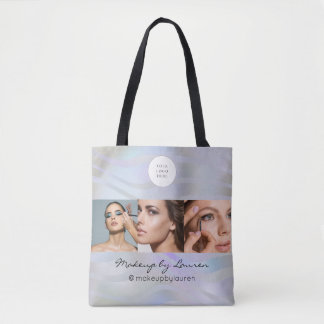 Modern logotyp holografisk foto makeup studio tygkasse