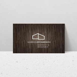 Modern Logotyp II Brown Wood Visitkort