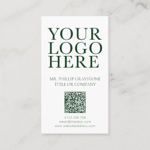 Modern Logotyp Image-Grönt och vit QR-kod Visitkort