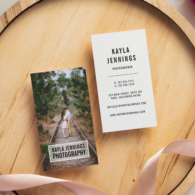 Modern Logotyp | Lodrät för fotoskrivare Visitkort (Skapare uppladdad)