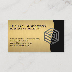 Modern Logotyp Metallisk Guld Visitkort