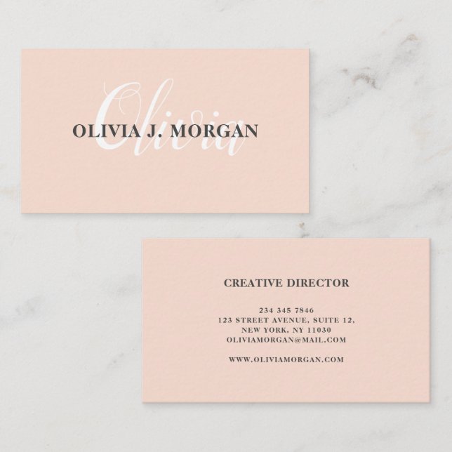 Modern logotyp minimal professionell namnskrift visitkort (Fram/baksida)