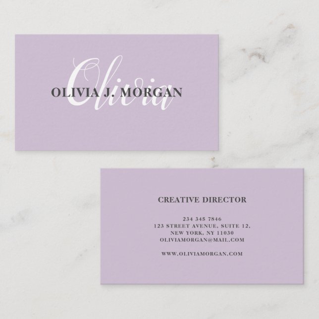 Modern logotyp minimal professionell namnskrift visitkort (Fram/baksida)
