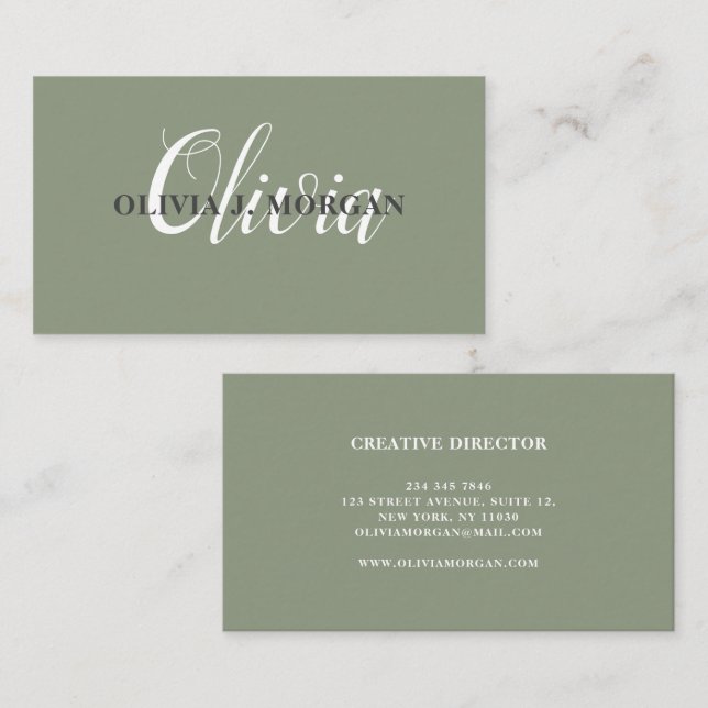 Modern logotyp minimalistisk professionell namnskr visitkort (Fram/baksida)