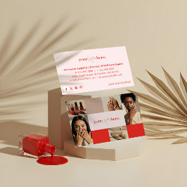 Modern Logotyp Nagel Beauty Salon Photo Grid Colla Visitkort