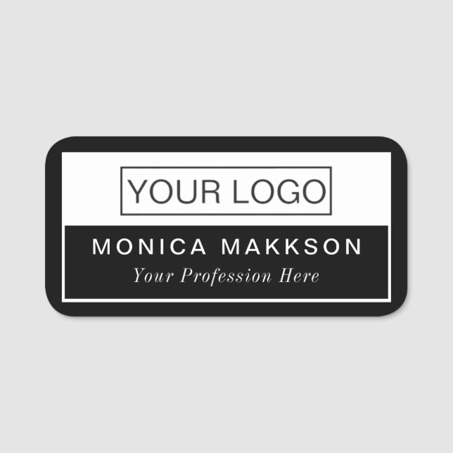 Modern logotyp, namn och titelklass namn bricka namnbricka (Framsida)