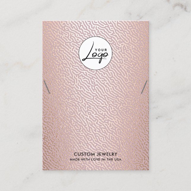 Modern Logotyp Necklace Bracelet Visning Card Visitkort (Framsida)