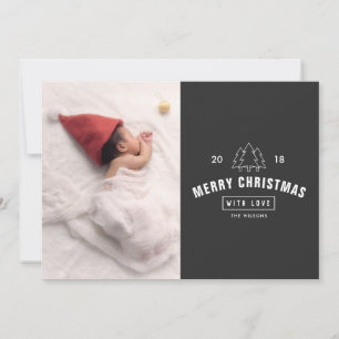 Modern Logotyp - nyfött Baby-julkort - Helgdag Julkort