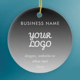 Modern Logotyp och text för främjande | Redigerbar Julgransprydnad Keramik