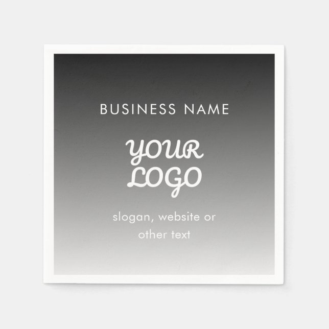 Modern Logotyp och text för främjande | Redigerbar Pappersservett (Framsidan)