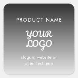 Modern Logotyp och text | Produkt för svartvit omb Fyrkantigt Klistermärke