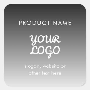 Modern Logotyp och text Produkt för svartvit omb Fyrkantigt Klistermärke