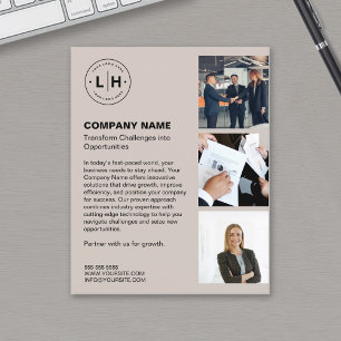Modern Logotyp Photo Beige Professionell Business Flygblad