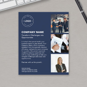 Modern Logotyp Photo Blue Professionell Business Flygblad