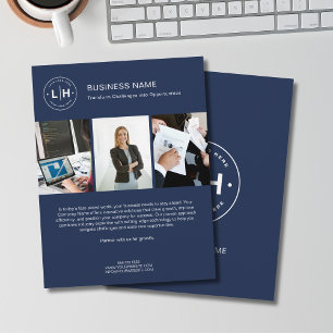 Modern Logotyp Photo Corporate Navy Blue Business Reklamblad