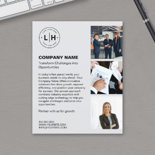 Modern Logotyp Photo Grått Professionell Business Flygblad