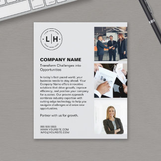 Modern Logotyp Photo Grått Professionell Business Flygblad