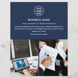 Modern Logotyp Photo Navy Blue Professionell Busin Reklamblad