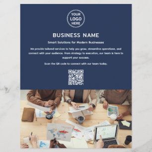Modern Logotyp Photo Professionell Navy Blue Busin Reklamblad