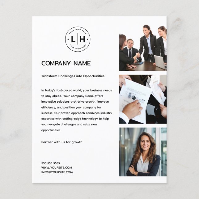 Modern Logotyp Photo Professionell White Business Flygblad (Framsidan)