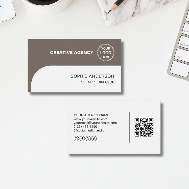 Modern Logotyp Photo QR Kreativ Agency Visitkort (Modern Logo Photo QR Creative Agency Business Card)