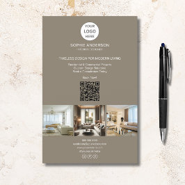 Modern Logotyp Photo QR Taupe Professionell Busine Flygblad
