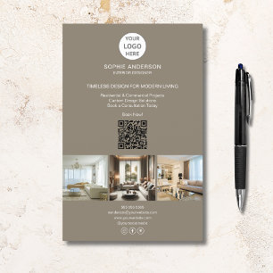 Modern Logotyp Photo QR Taupe Professionell Busine Flygblad