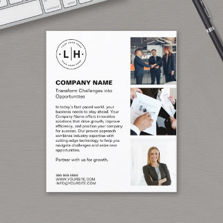 Modern Logotyp Photo White Professionell Business Flygblad