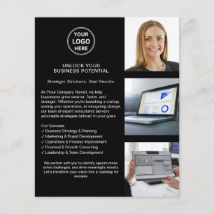 Modern Logotyp Professionell Black Business Flygblad