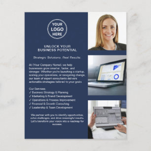 Modern Logotyp Professionell Navy Blue Business Flygblad