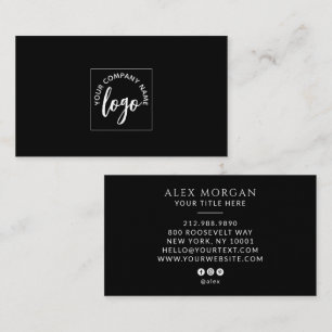 Modern Logotyp Professionell Svart Visitkort