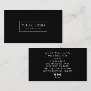 Modern Logotyp Professionell Svart Visitkort