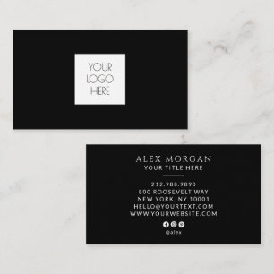 Modern Logotyp Professionell Svart Visitkort