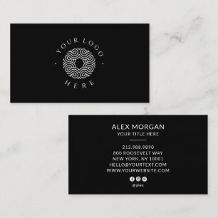 Modern Logotyp Professionell Svart Visitkort