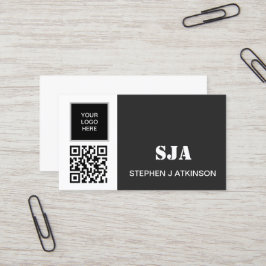 Modern Logotyp QR Code Black Professionell Initial Visitkort