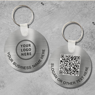 Modern Logotyp QR-kod för främjande av Silver Nyckelring