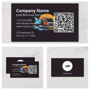 Modern Logotyp QR-kod för skräp borttagning Visitkort