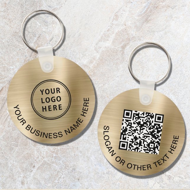 Modern Logotyp QR-kod Kampanj Guld Nyckelring (Skapare uppladdad)