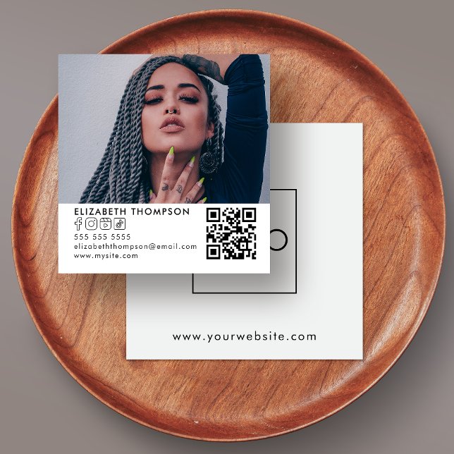 Modern Logotyp QR-Trendiget Social Media Photo Fyrkantigt Visitkort (Skapare uppladdad)