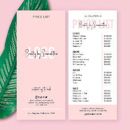 Modern Logotyp  Rosa Bash Beauty Pris List Reklamkort