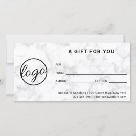 Modern Logotyp Simple Grått Marble Gift Certificat