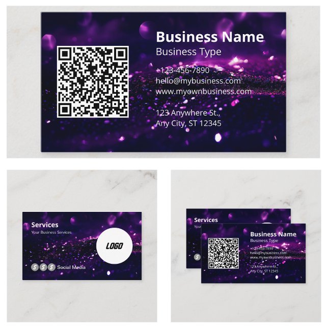 Modern Logotyp Skannable QR-kodwebbplats Social Me Visitkort (Modern Logo Scannable QR Code Website Social Media Business Cards)