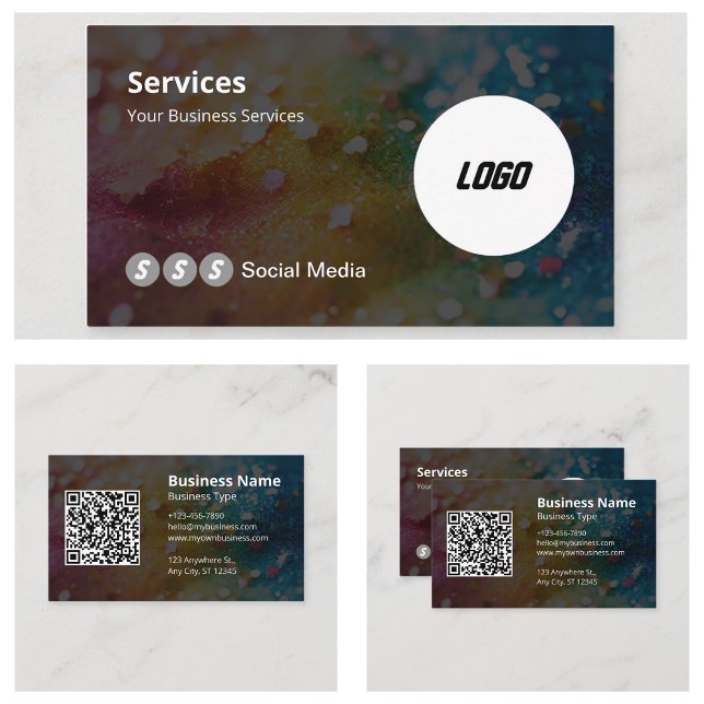 Modern logotyp Skannbar QR-kod Visitkort (Modern Logo Scannable QR Code Business Cards)